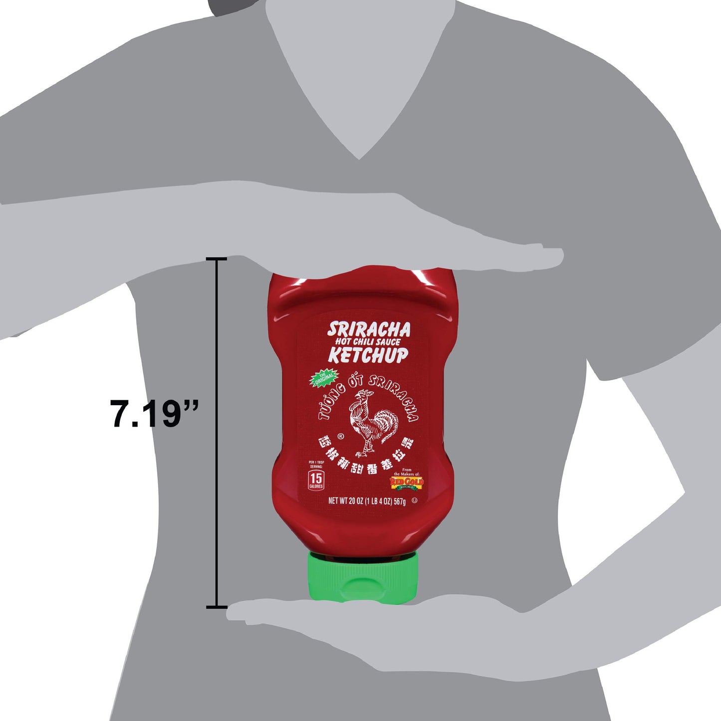 Huy Fong Hot Sriracha Chili Sauce Tomato Ketchup, Gluten Free, 20 Ounce Squeeze Bottles, 4-Pack