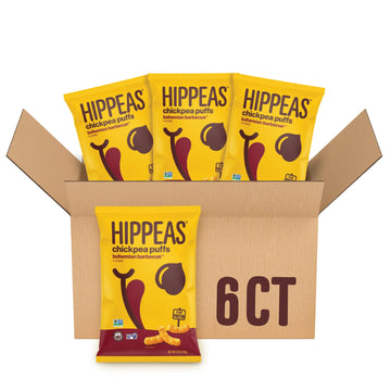 Hippeas Chickpea Puffs, Bohemian Bbq, 4 Ounce (Pack Of 6), 4G Protein, 3G Fiber, Vegan, Gluten-Free, Crunchy, Plant Protein Snac