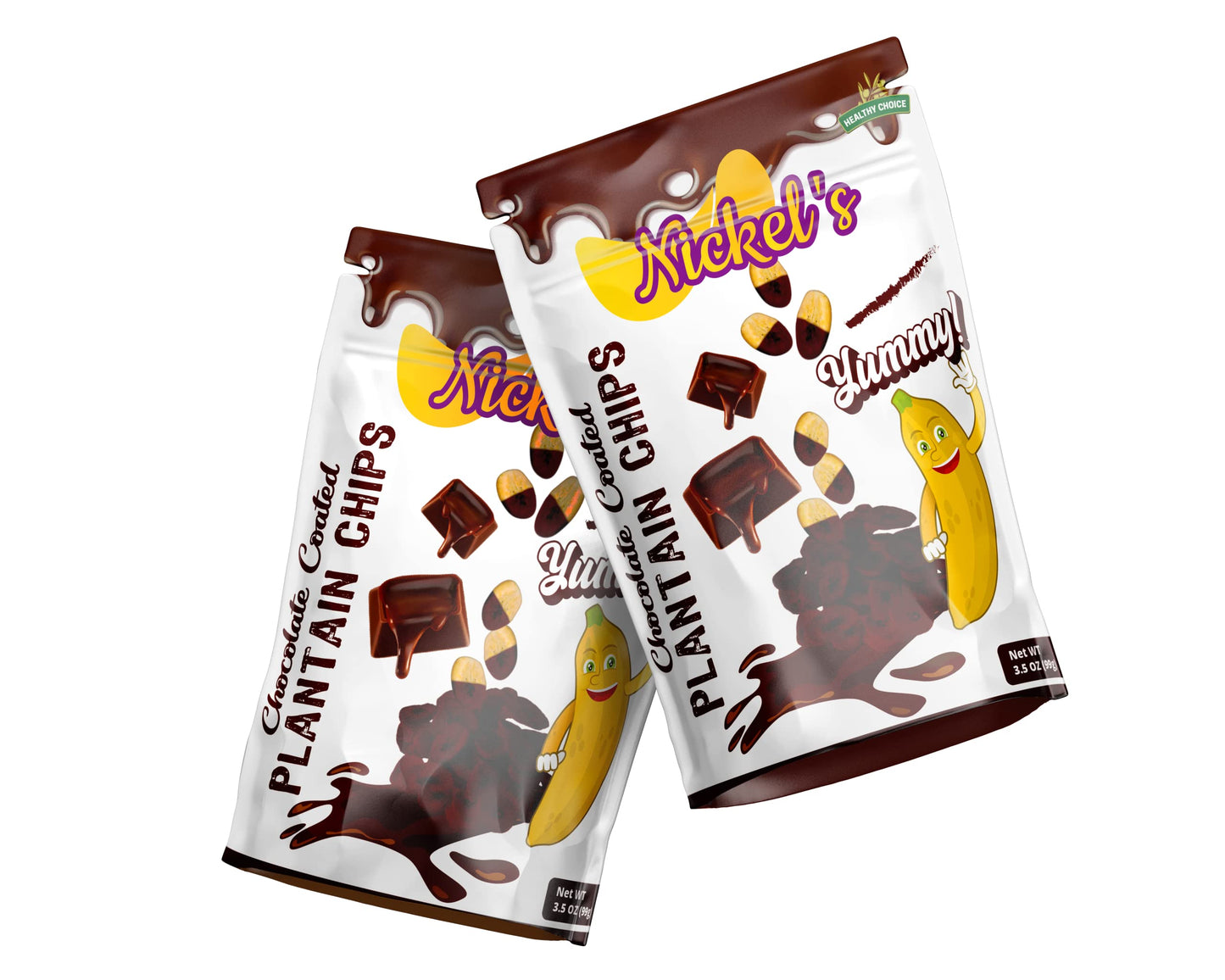 Nickels Food Chocolate Coated Plantain Chips- Healthy Chips with Crunchy Bite, Yummy Plantains with no Preservatives, Delicious 