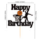 Cyodoos Basketball Happy Birthday Cake Topper Basketball Scene Themed Cake Fruit Picks For Man Boys Father Birthday Event Party