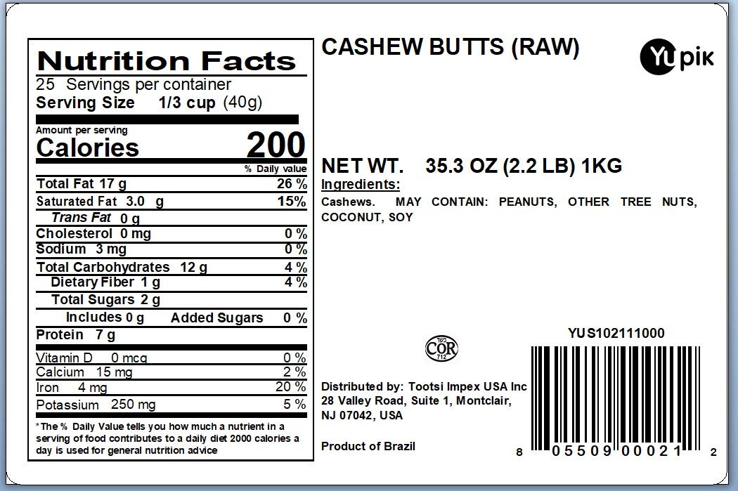 Yupik Raw Cashews, Butts, 2.2 lb (35.2 oz), Gluten-Free, Kosher, Vegan, Broken Nuts, Unsalted, Unroasted, Oil-Free, Source of Pr