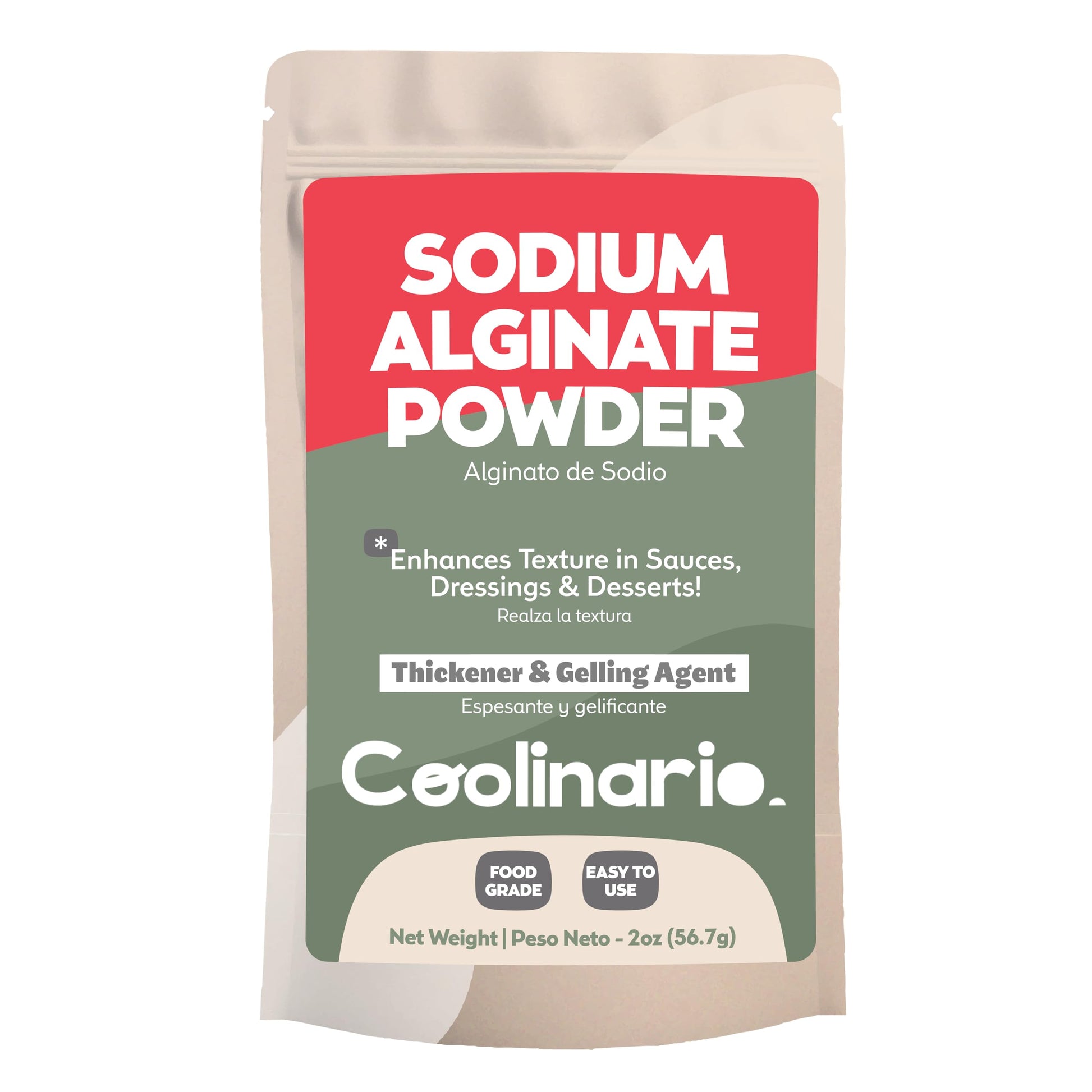 Gelling Powder Coolinario Sodium Alginate Powder, Premium Gelling Agent for Sauces ...