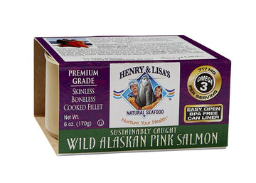 Henry & Lisa'S Natural Seafood Wild Alaskan Pink Salmon, 6-Ounce Cans (Pack Of 4)