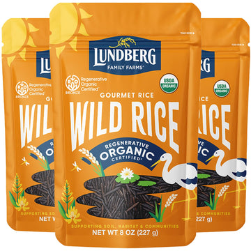 Lundberg Organic Wild Rice Gluten Free Non Gmo 8 Oz. Pack Of 3.