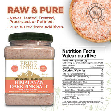 Pride Of India Himalayan Rock Salt - Pure Pink Salt Coarse Grind - 80 Ounce Jar