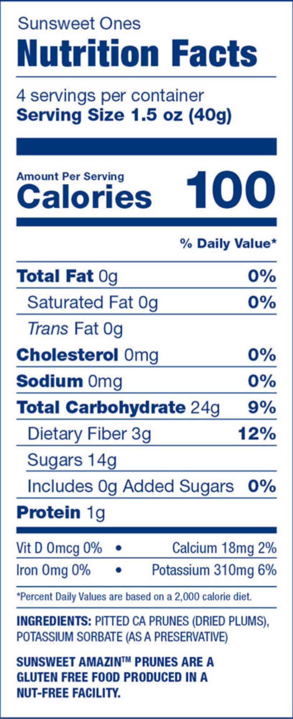 Sunsweet Gold Label Ones Super Select California Individually Wrapped Prunes 6.0 Ounces (Pack Of 2)(Packaging May Vary)