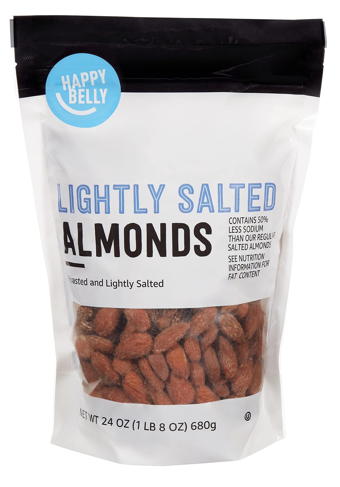 Happy Belly Roasted & Lightly Salted Almonds, 24 Ounce, Pack of 1