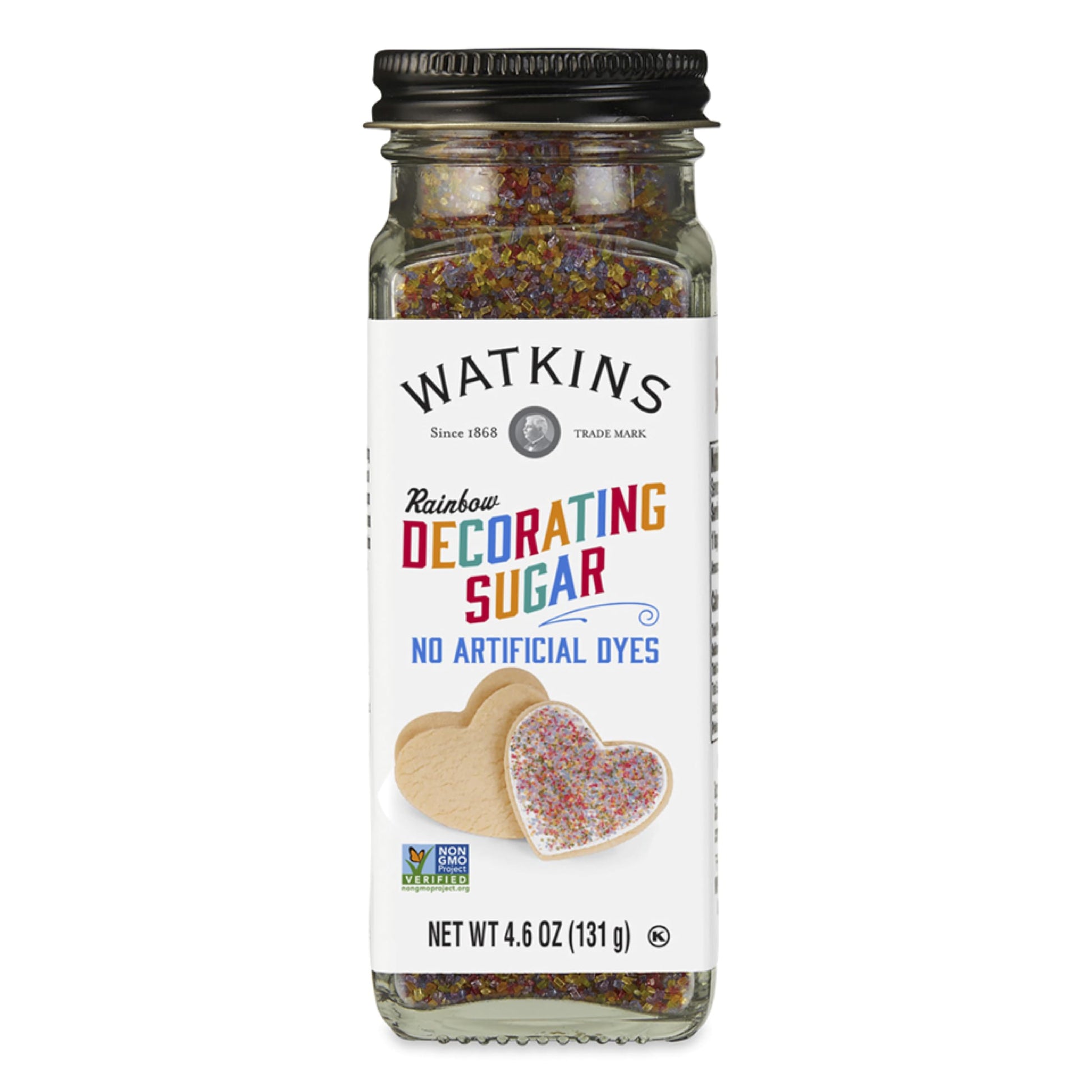 Watkins Rainbow Decorating Sugar, Non-Gmo, Kosher, 4.6 Ounce, 1-Pack
