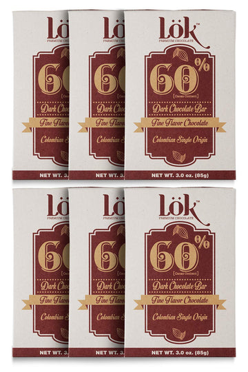 Lok Dark Chocolate Bar 60% Cacao | Fair Trade, Non GMO, Kosher, Gluten Free, Vegan, Bean-to-Bar, Paleo, Ethically Sourced Lk | 3