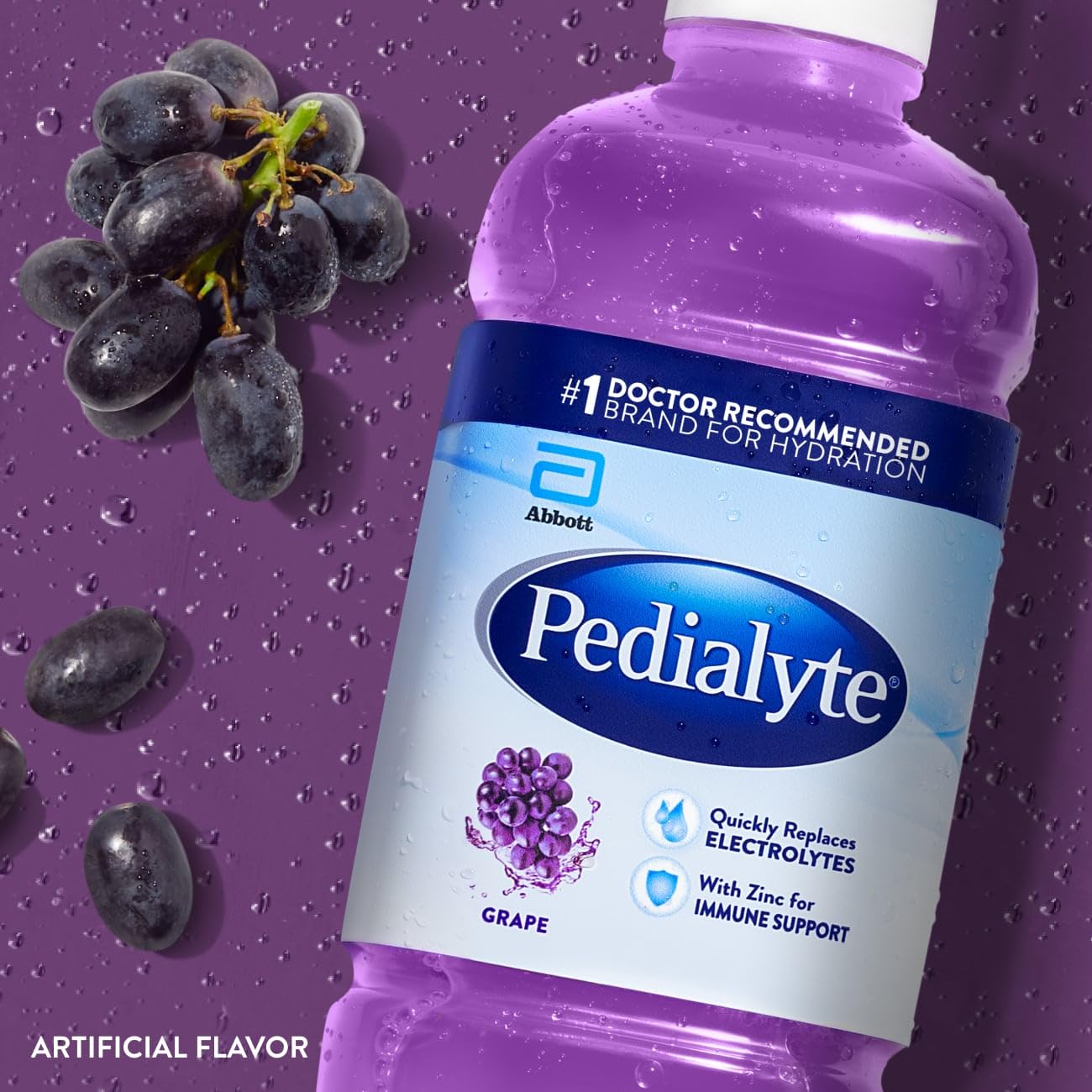 Pedialyte Electrolyte Drink, Hydration Drinks For Kids & Mature-Themeds, Grape, 1 Liter