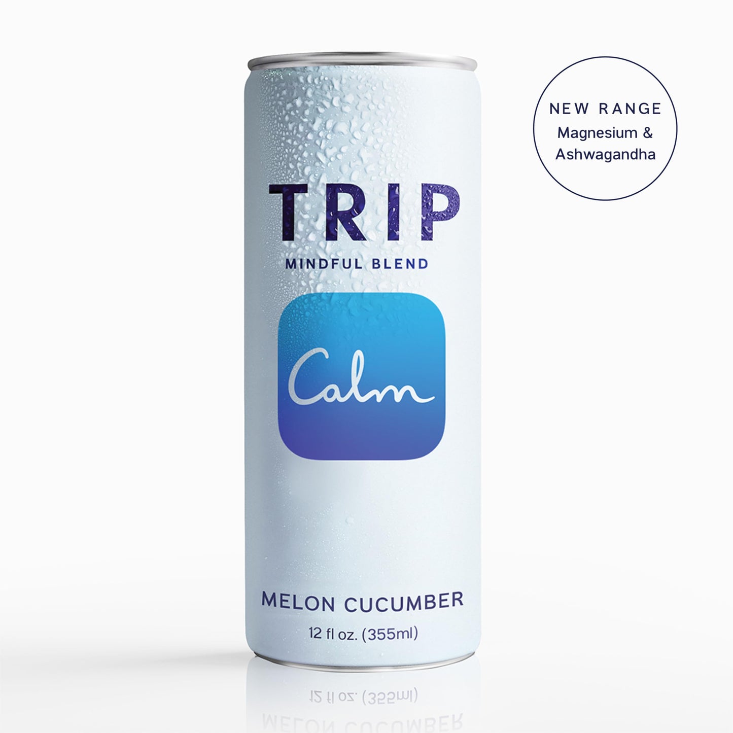 TRIP Adaptogen Seltzer, Lightly Sparkling, Melon Cucumber, 12 Fl Oz (Pack of 12), Vegan, No Added Sugar