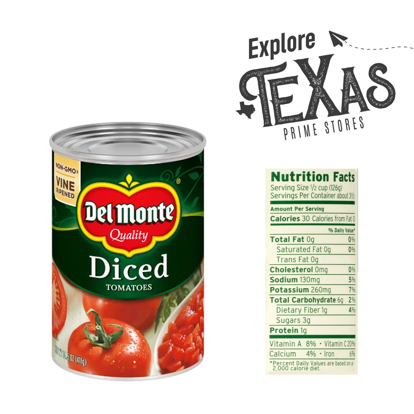 Del Monte - Lavinia Essentials Bundle: Tomatoes 12- Pack Of Diced Canned Vegetables 14.5 Oz Can + 1 Utility Prop