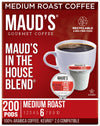 Maud's Medium Roast Coffee Pods, 200 ct, Recyclable Single Serve Pods - 100% Arabica Coffee, Compatible with Keurig K Cups Maker