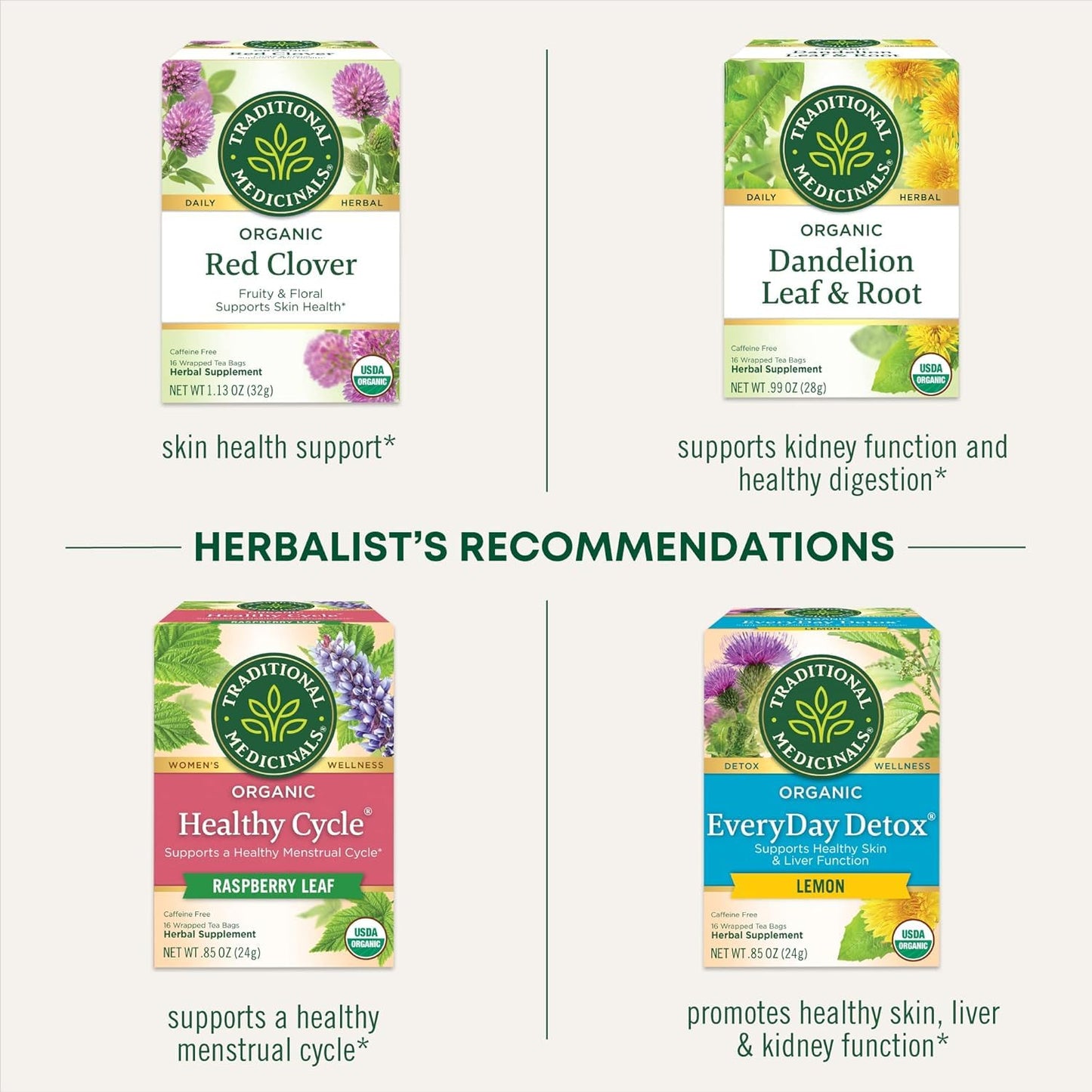 Traditional Medicinals Tea  Organic Everyday Detox Schisandra Berry  Supports Healthy Liver Function  Detox  16 Tea Bags (Pack of 2)