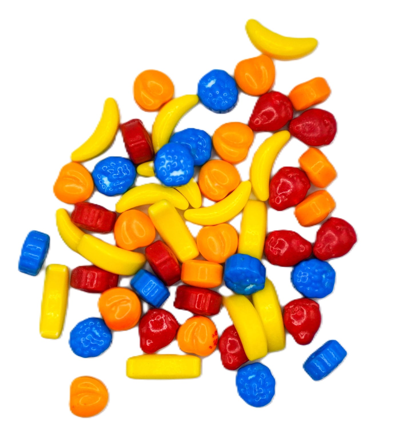 Fruit Shaped Candy - 1 lb of Fresh Hard Sweet Banana Strawberry Peach Blueberry Vending Machine Candy