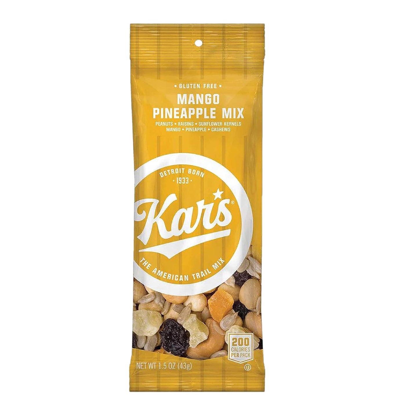 Kar   S Nuts Unsalted Mango Pineapple Trail Mix, 1.5 Oz Individual Snack Packs - Bulk Pack Of 72, Gluten-Free Snack Mix