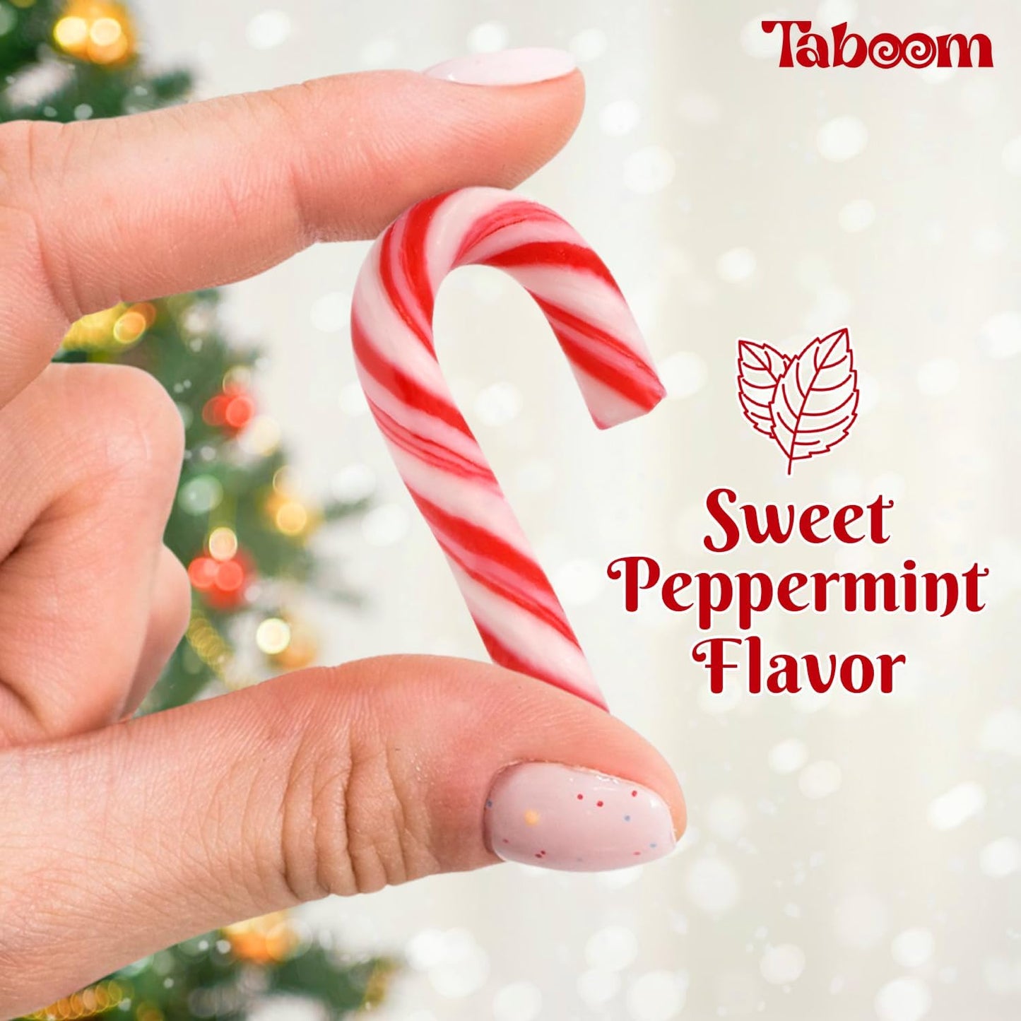 Taboom Mini Candy Canes - 100 Count Red & White Peppermint Candy for Holiday Gifts, Stocking Fillers & Party Favors