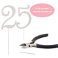 Crystal Creations 25 Cake Topper - Premium Silver Metal Decoration, Rhinestone Centerpiece, 1 Count, 25th Birthday/Anniversary