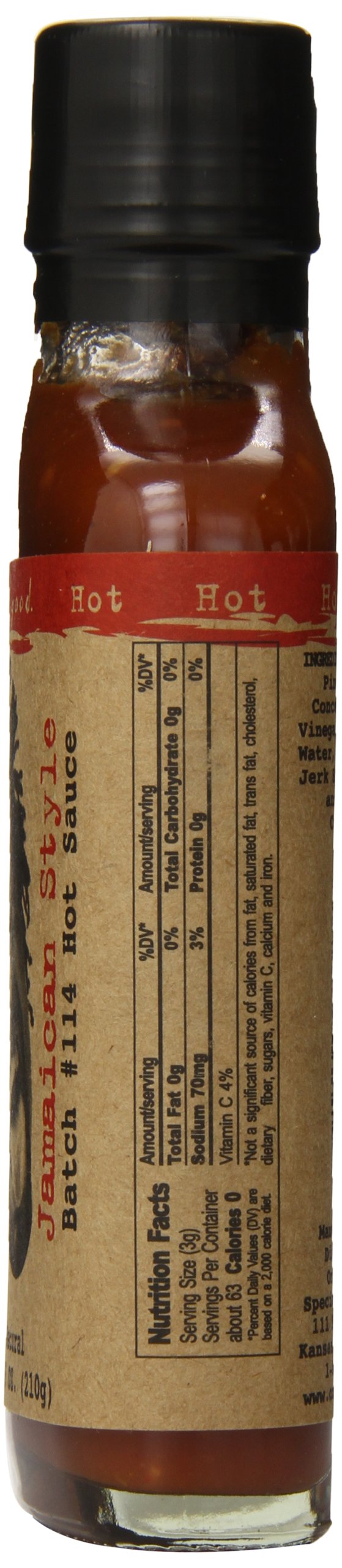 Jamaican Style Hot Sauce - 7Oz Bottle - Made In Usa - All Natural Ingredients, Non-Gmo, Gluten-Free, Sugar-Free, Vegetarian, Ket