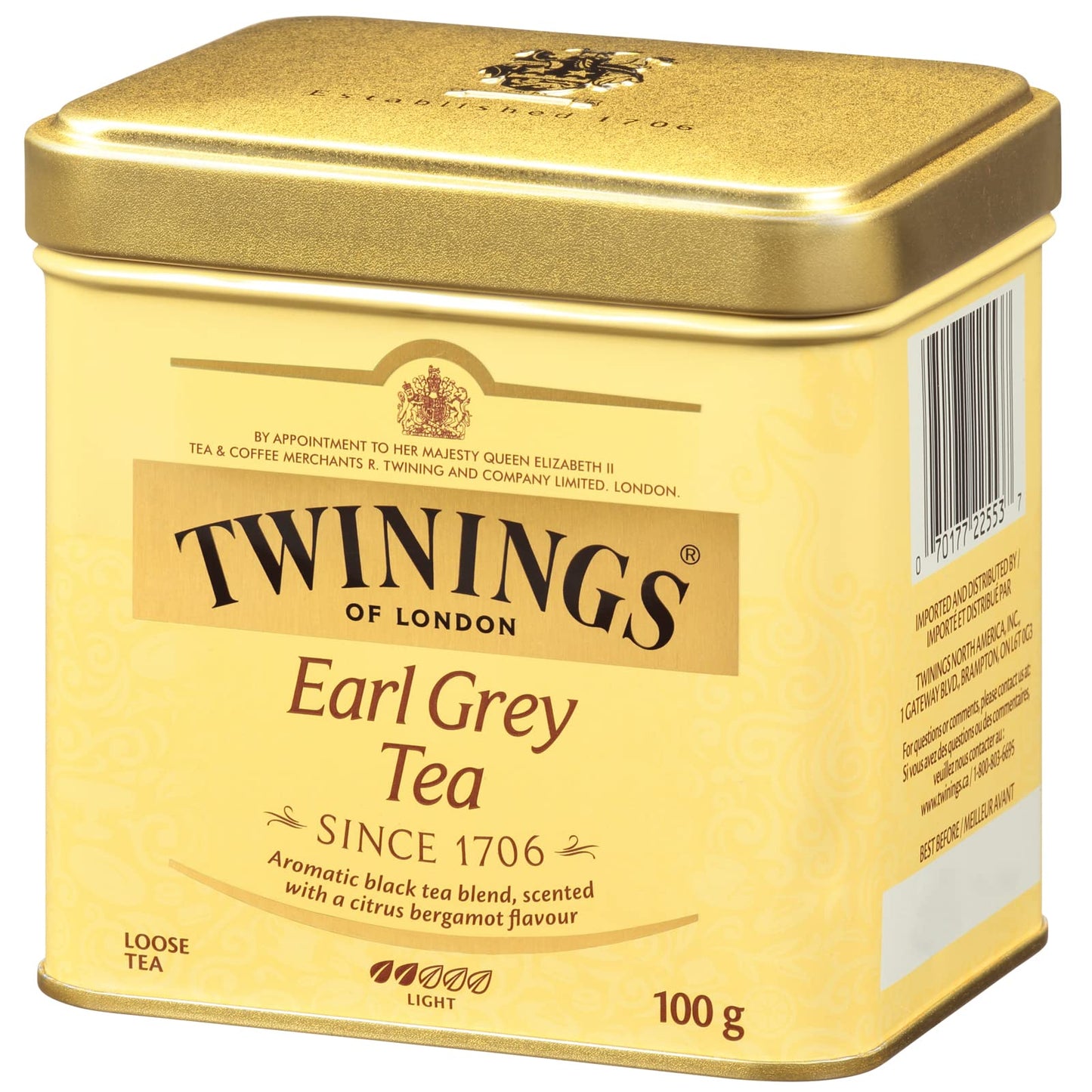 Twinings Earl Grey Loose Black Tea Tin, 3.53 Ounce Tin (Pack Of 1), Flavoured With Citrus And Bergamot, Caffeinated, Enjoy Hot Or Iced