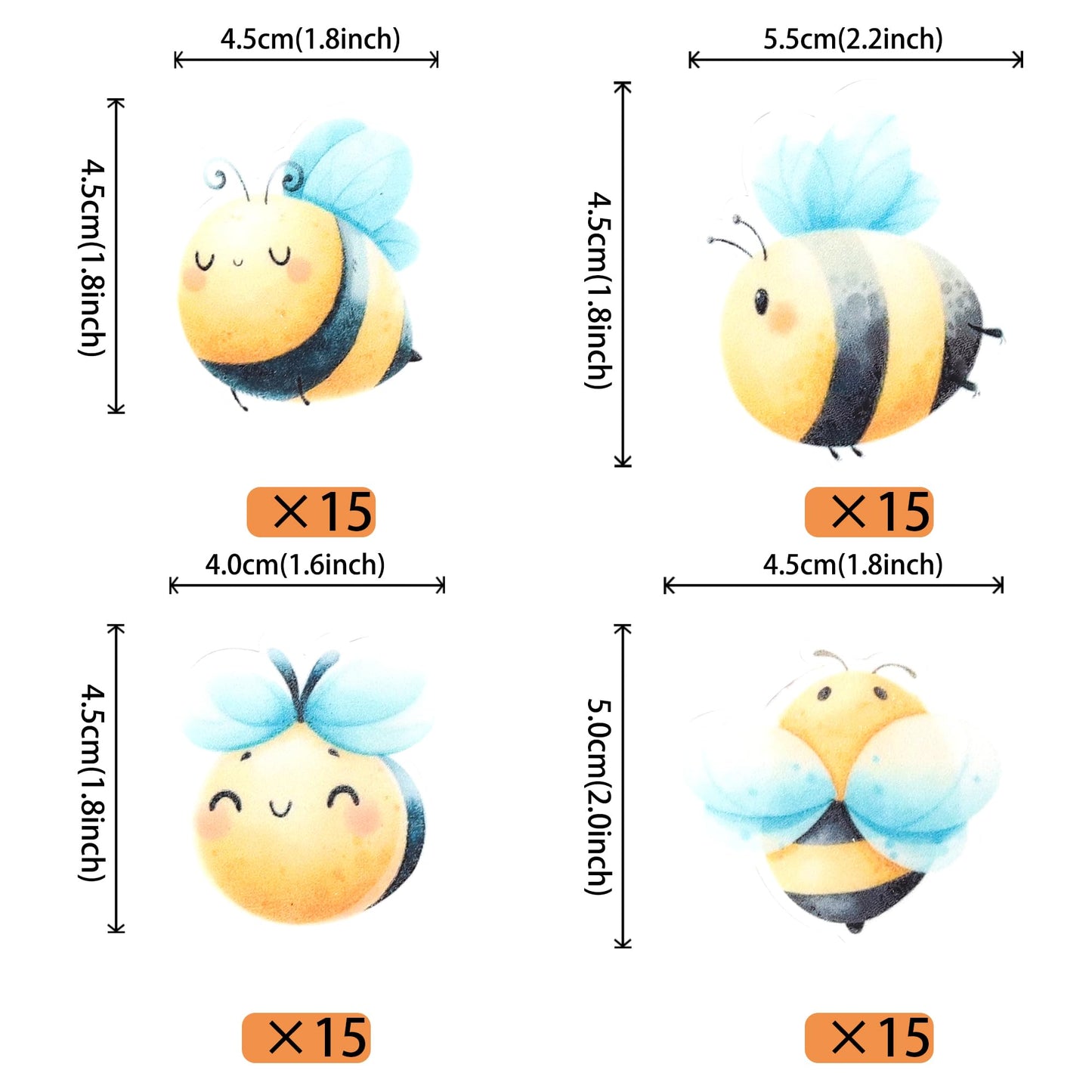 60 Pcs Edible Bumble Bee Cupcake Toppers Waper Paper Honey Bee Party Decorations Edible Oh Babee Cupcake Picks For Bee Theme Bab
