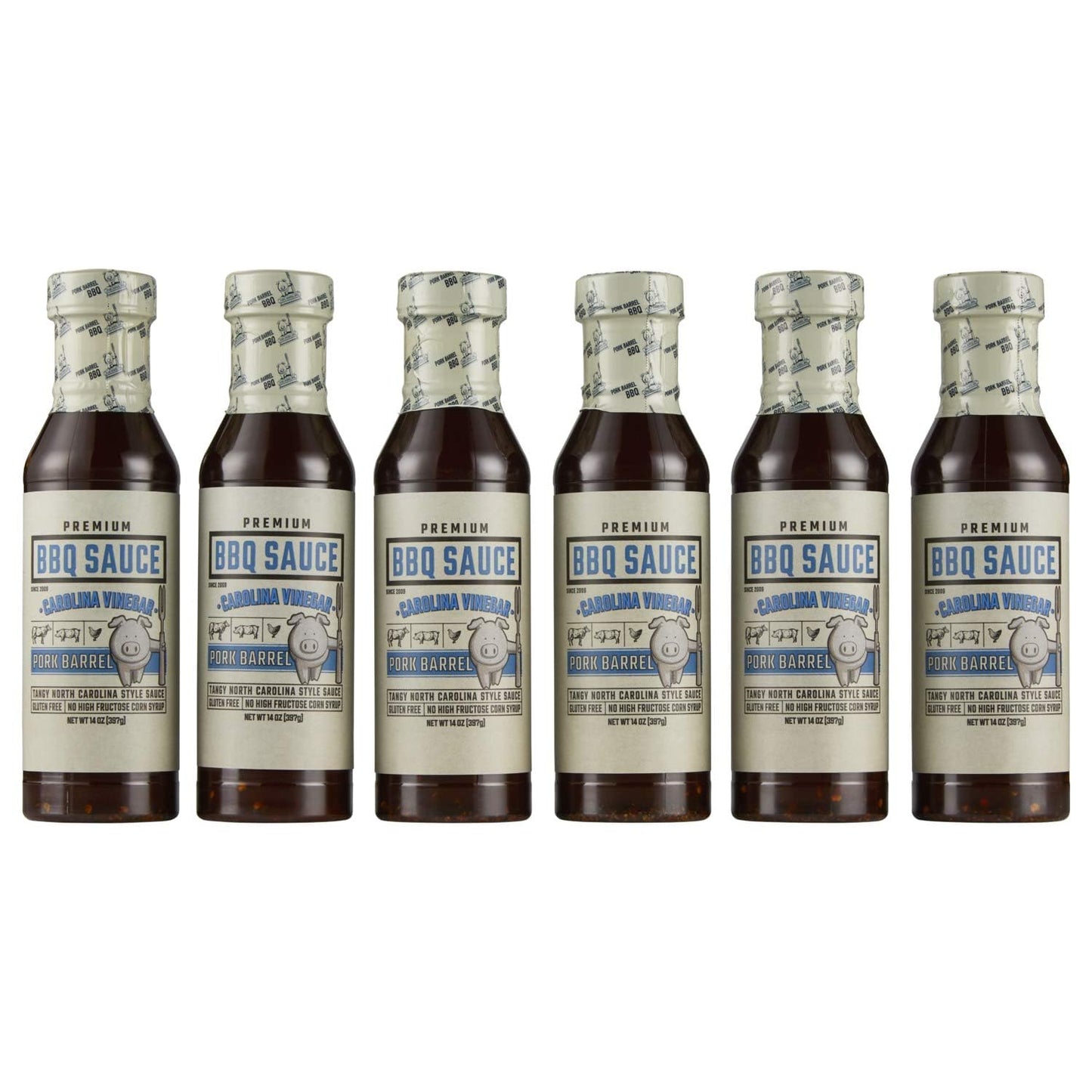 Pork Barrel Carolina Vinegar BBQ Competition Sauce, Tangy Nouth Carolina Style, Small Batch, No High Fructose Corn Syrup, Gluten