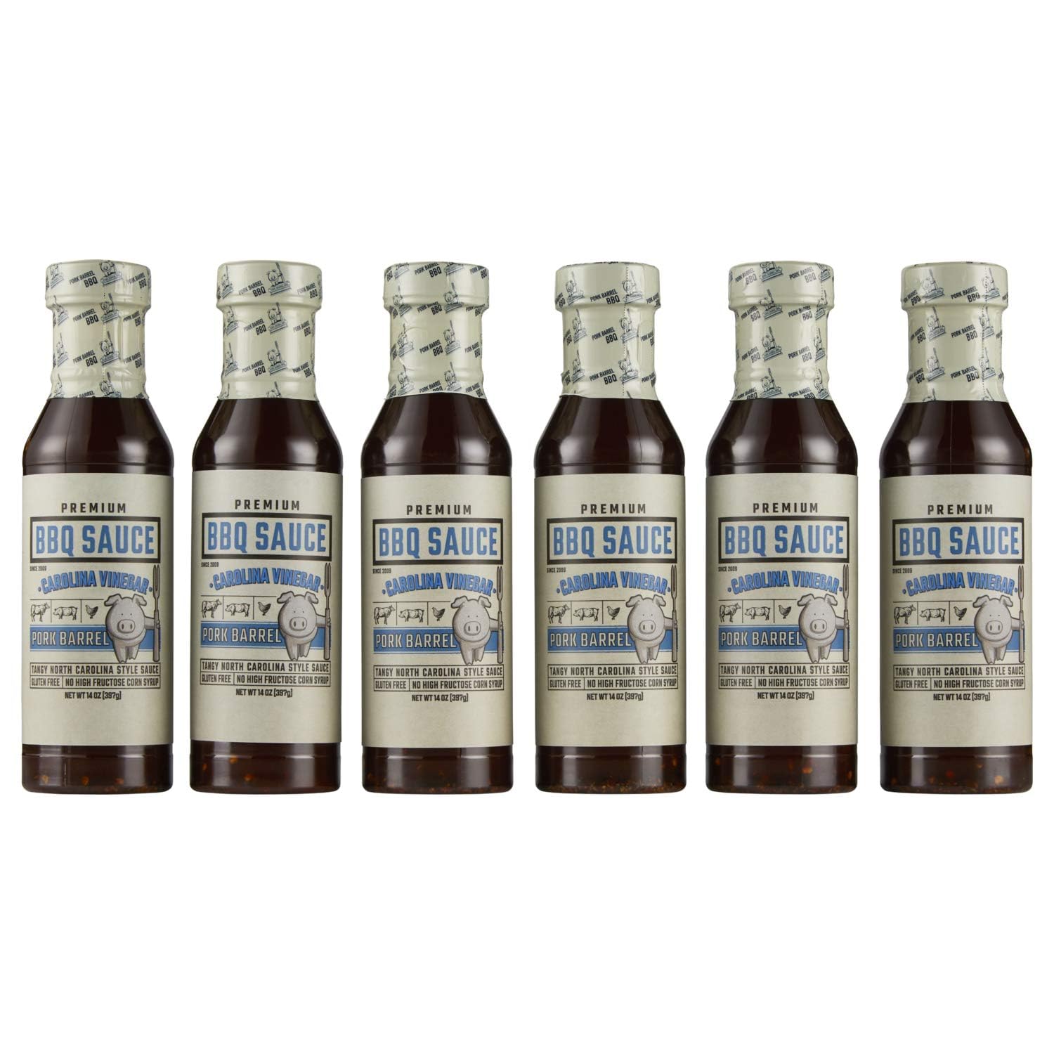 Pork Barrel Carolina Vinegar BBQ Competition Sauce, Tangy Nouth Carolina Style, Small Batch, No High Fructose Corn Syrup, Gluten