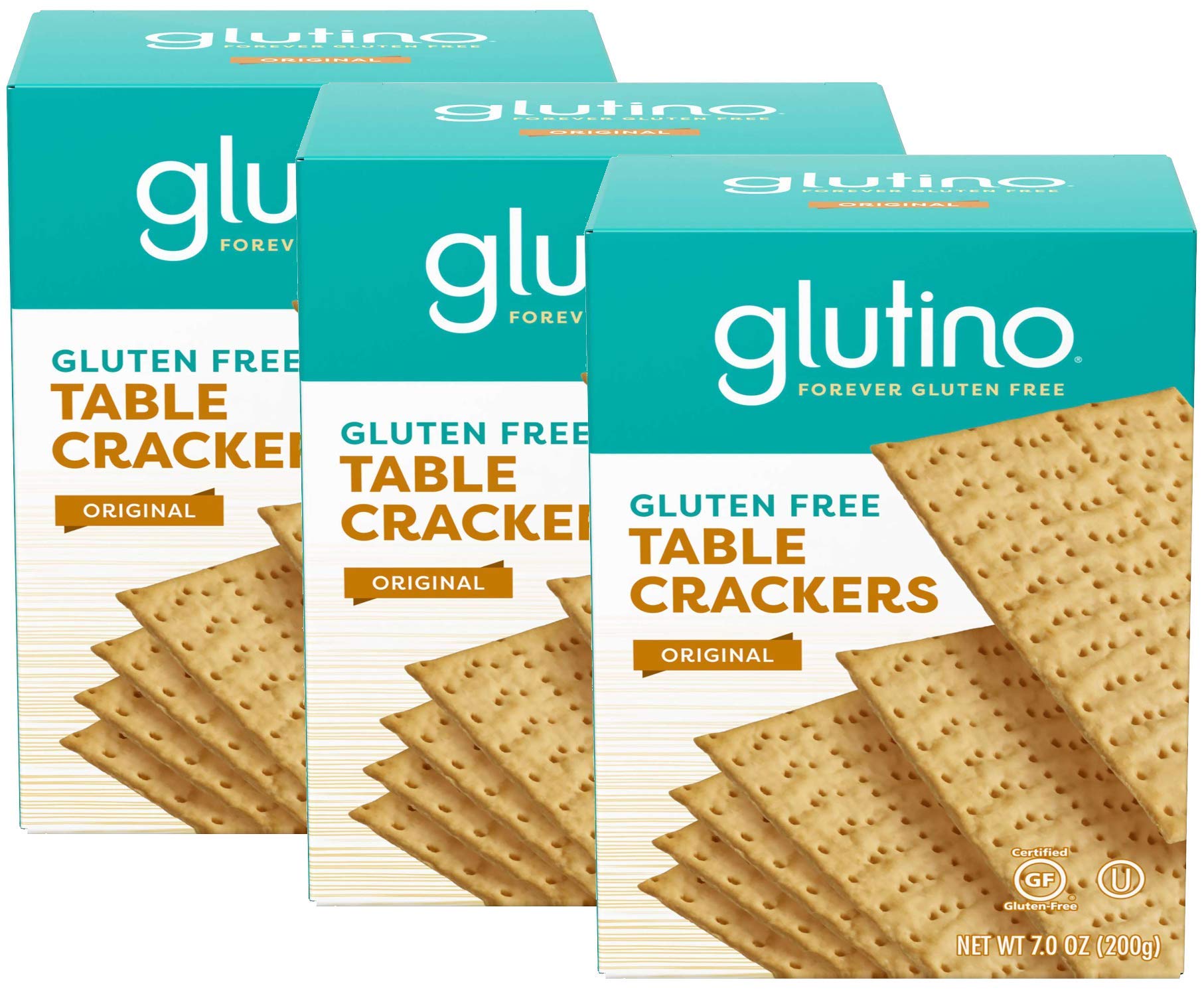 Glutino, Gluten Free Table Crackers 7 Oz (Pack Of 3)