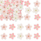 Ephlyn Edible Cherry Blossom Cake Decoration 54Pcs Wafer Paper Flowers 1.8x1.8 inches Pink White