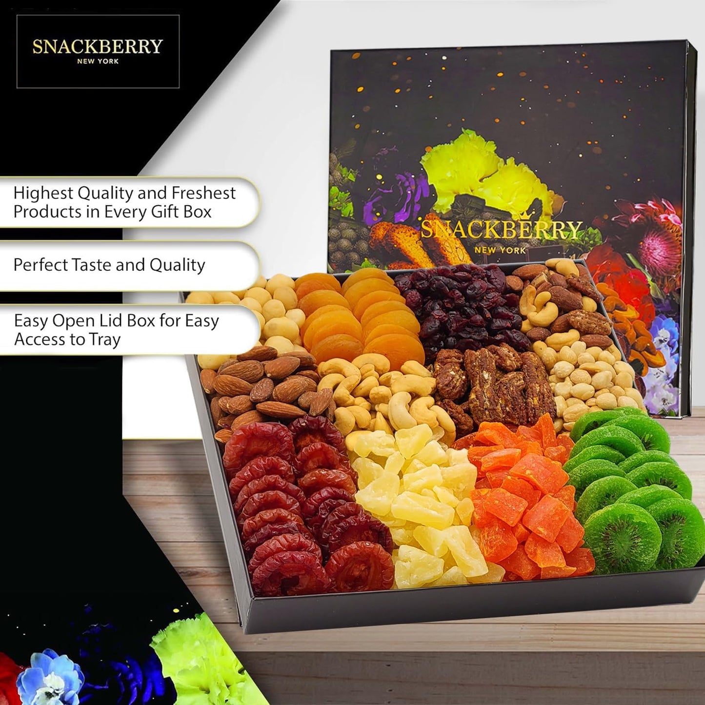 Jumbo Nuts And Dried Fruit Gift Basket, Gourmet Snack Box, In Display Box, Set For Fathers Day, Birthday Party, Healthy, Gift Fo
