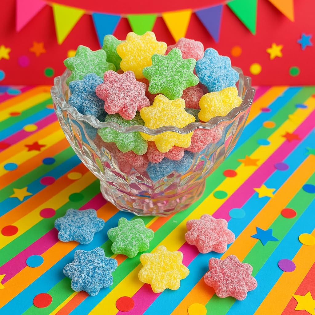 Assorted Bursts Sour Stars Gummy Candy 2 Pound