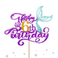 Mermaid 6 Cake Topper, Happy 6Th Birthday Cake Decor For Baby Girl, Little Mermaid 6Th Birthday Party Decoration, Under The Sea