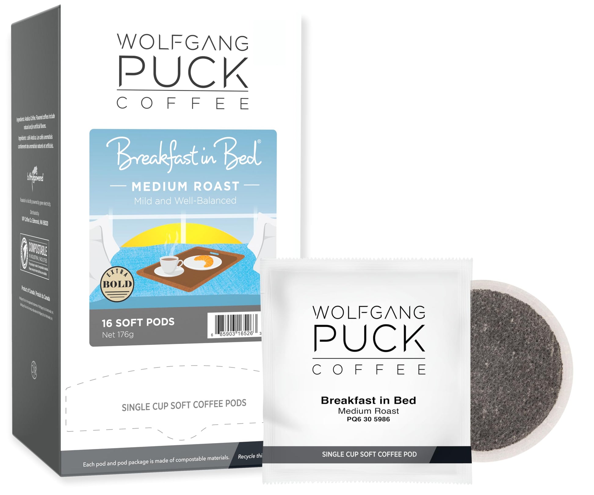 Wolfgang Puck Coffee  Breakfast In Bed Pods  12 Gram Pods  16 Count