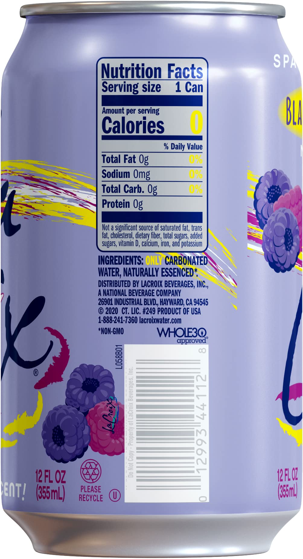 La Croix Sparkling Water, Black Razzberry, 12 Fl Oz, Pack of 12, Model 0012993112127