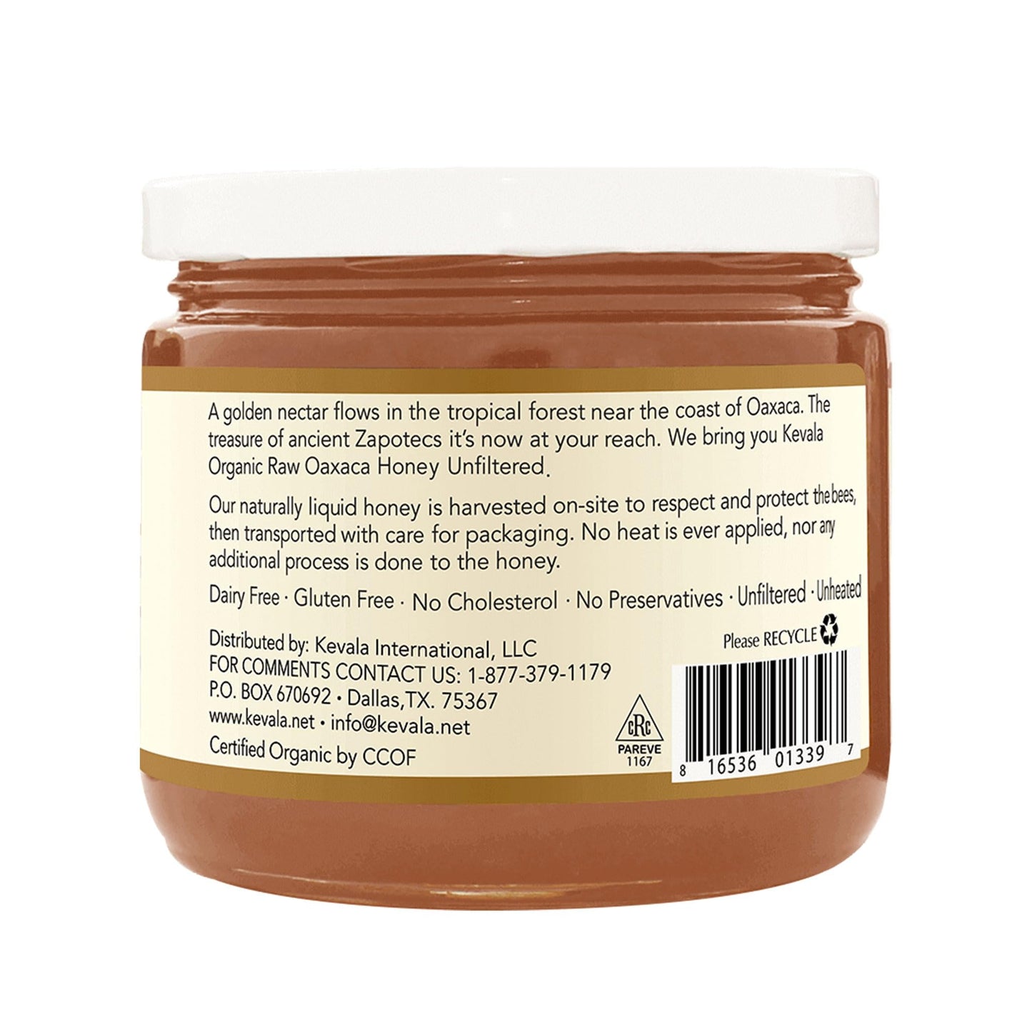 Kevala Organic Raw Oaxaca Honey 14 Oz