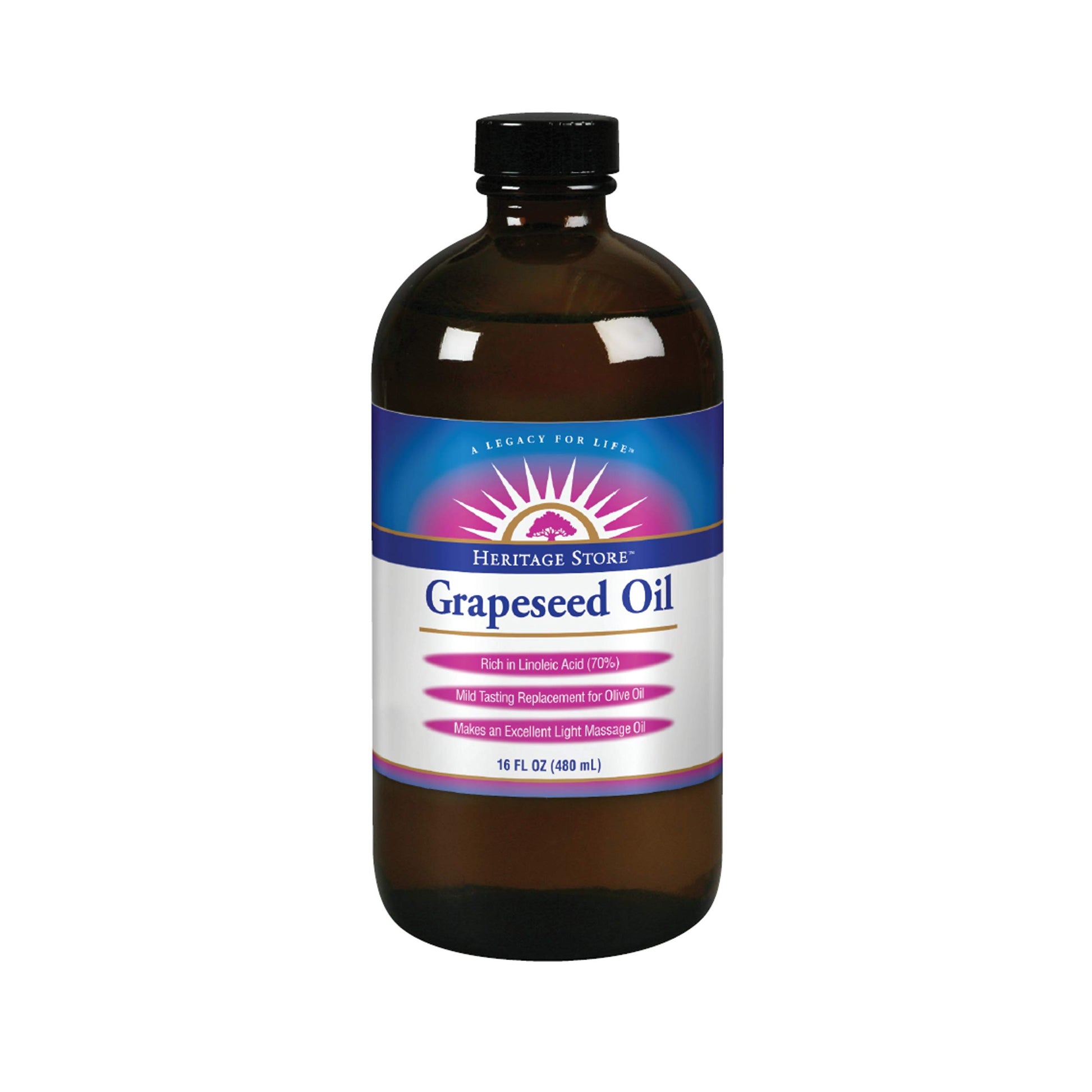 Heritage Store Grapeseed Oil | Unscented | 16oz