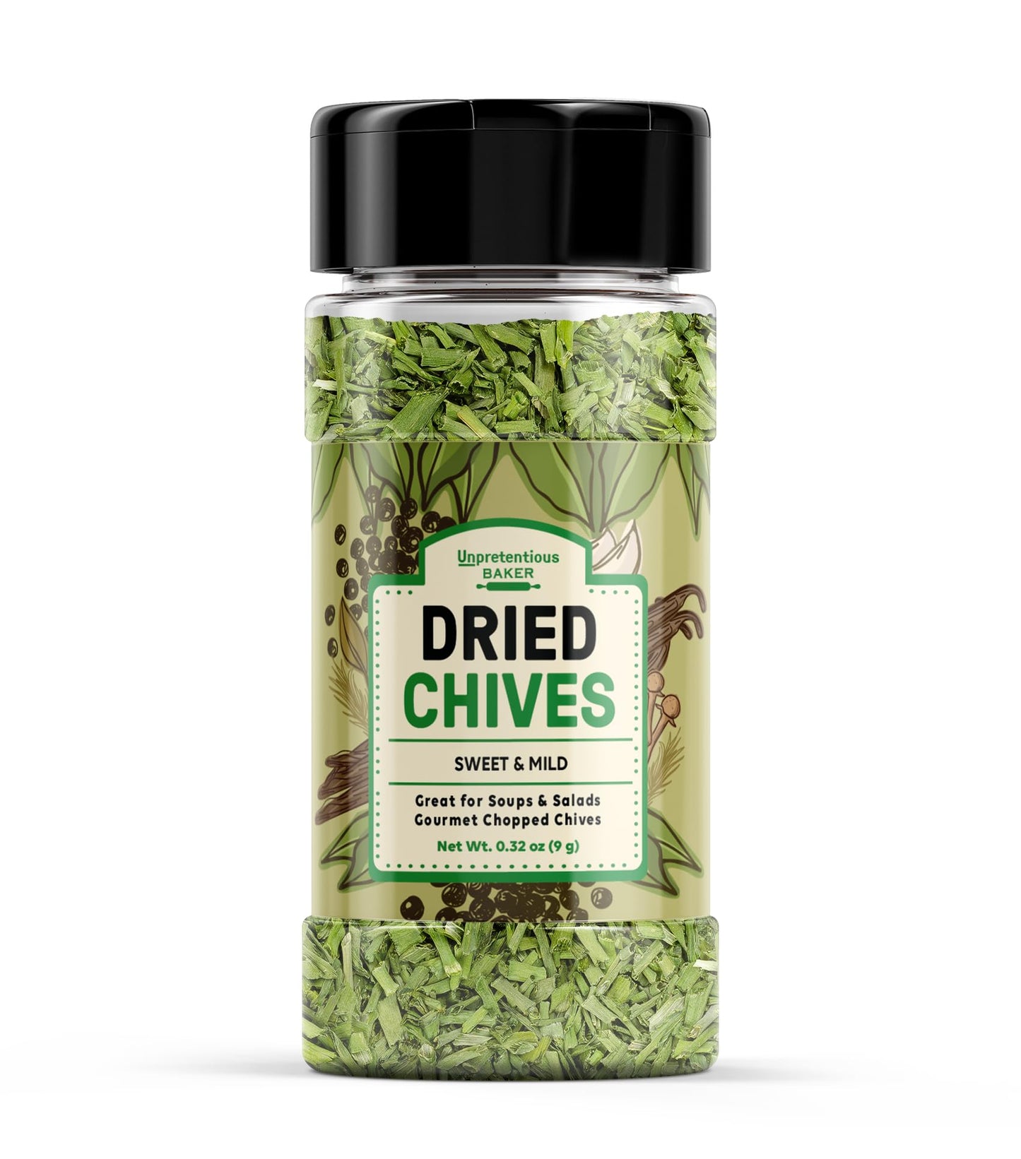 Unpretentious Dried Chives 5 Tbsp Thin & Delicate, Gourmet Chopped Chives, Topping for Soups & Salads (0.32 Ounce)