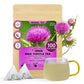 FullChea Milk Thistle Tea Bags - Herbal Detox Tea - 100 Count - Caffeine-Free