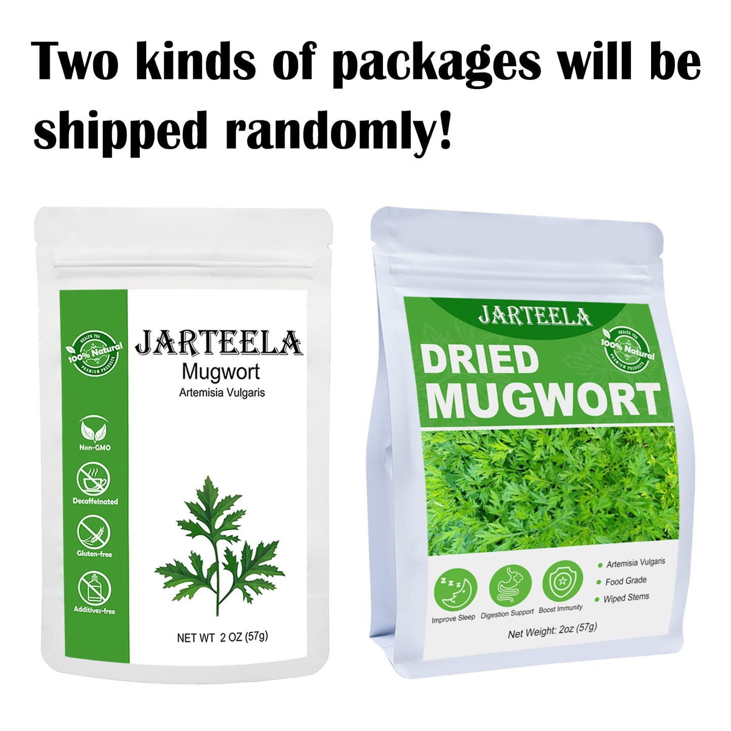 Jarteela Premium Dried Mugwort Herbs - 2oz Loose Leaf - Non-GMO, Caffeine-Free