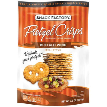 Snack Factory Pretzel Crisps, Honey Mustard & Onion, Baked, Kosher, 7.2 Ounce (Pack Of 12)