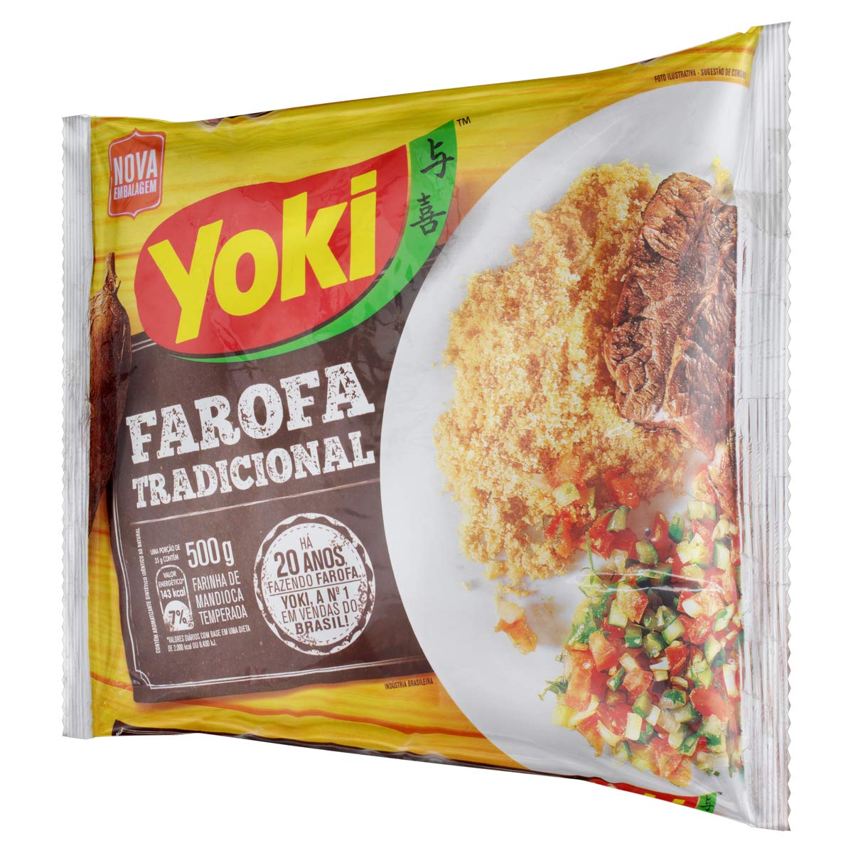 Yoki - Seasoned Cassava Flour - 14 Oz - Farofa De Mandioca Pronta Temperada 400 Grams