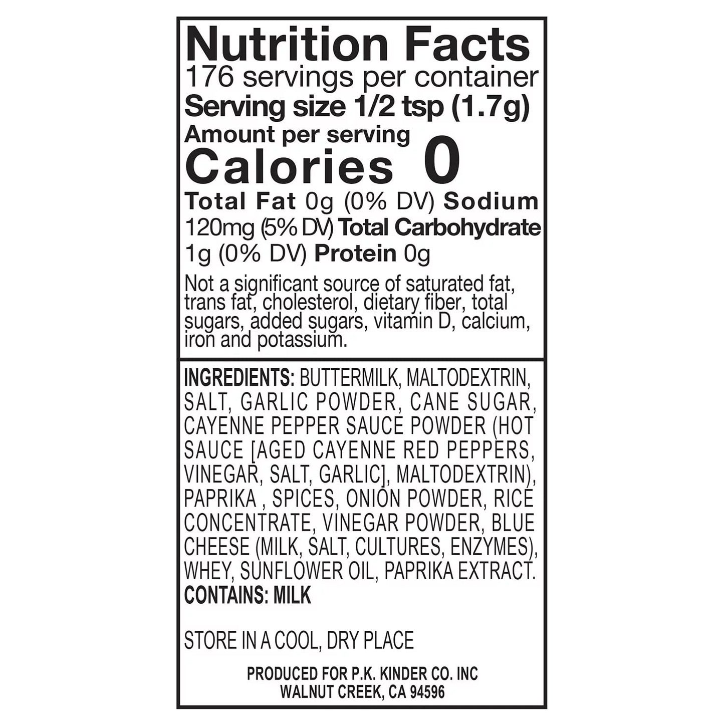 Kinder'S Buffalo Dip And Seasoning Mix With Real Blue Cheese, Premium Quality Seasoning, Msg Free And Usda Certified Organic, 10