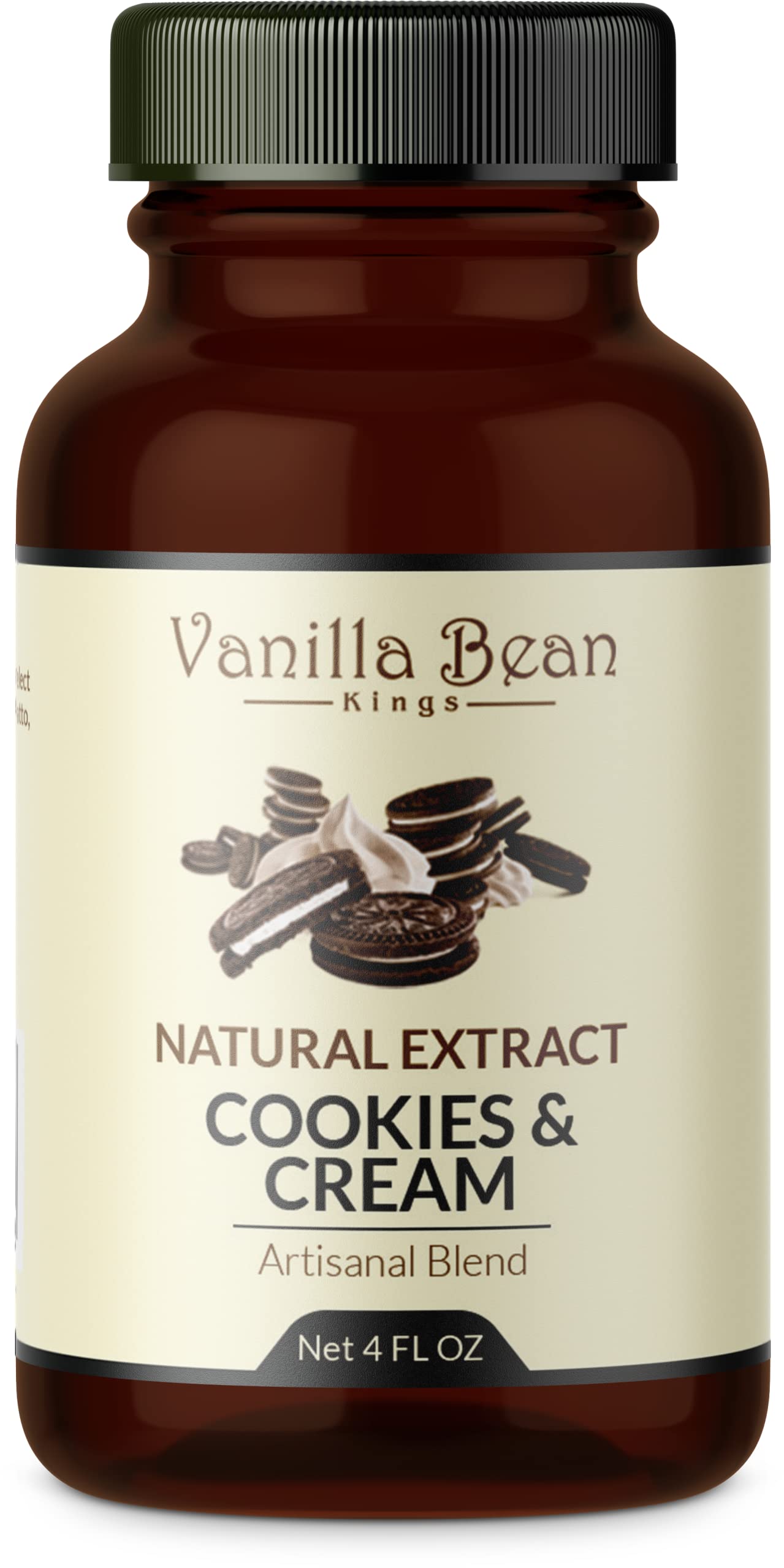Pure Cookies & Cream Extract For Baking And Flavoring - 4 Oz - Premium Quality Natural Flavors For Baked Goods, Desserts, & Cook