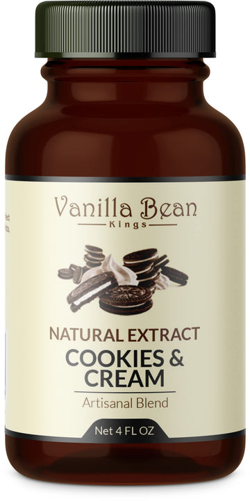 Pure Cookies & Cream Extract For Baking And Flavoring - 4 Oz - Premium Quality Natural Flavors For Baked Goods, Desserts, & Cook