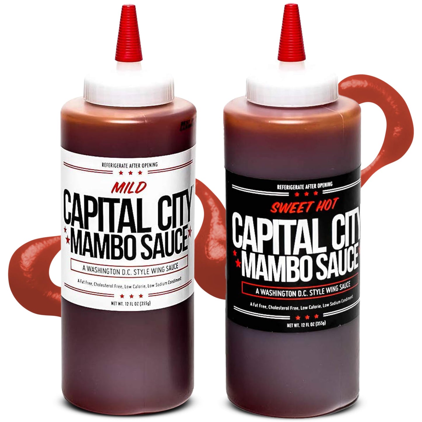 Capital City Mambo Sauce - Variety 2 Pack - Sweet Hot & Mild | Washington Dc Wing Sauces | Perfect Condiment Topping For Wings,