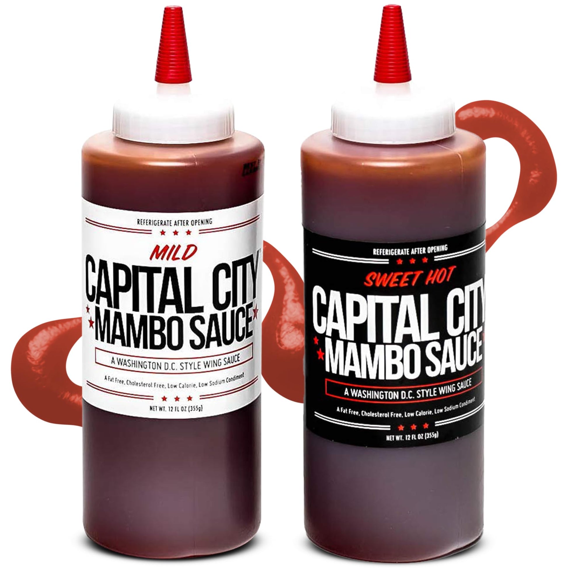 Capital City Mambo Sauce - Variety 2 Pack - Sweet Hot & Mild | Washington Dc Wing Sauces | Perfect Condiment Topping For Wings,