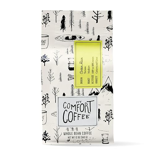 Mt. Comfort Coffee Costa Rica Medium Roast, 12 Oz Bag - Sourced From Local, Costa Rican Coffee Farms - Roasted Whole Beans