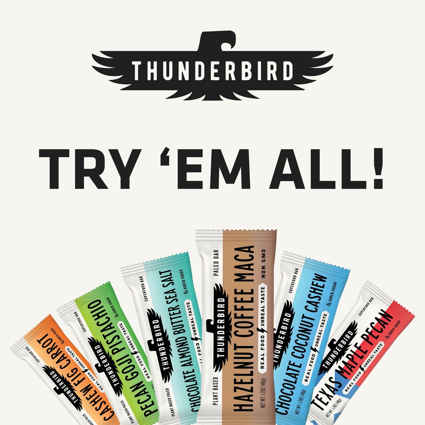 Thunderbird Energetica Energy Bars, Bar Cashew Fig Carrot, 1.7 Ounce, Fruit & Nut Nutrition Bars - No Added Sugar, Grain And Glu