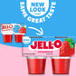 Jell-O Strawberry Artificially Flavored Zero Sugar Ready-to-Eat Gelatin Snack Cups, 4 ct Cups