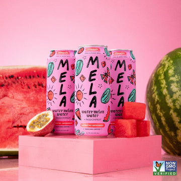 Mela Water - Hydrating Watermelon Juice Drink with Vitamin C, Electrolytes, Antioxidants, 16.9 fl oz, Pack of 12, Natural